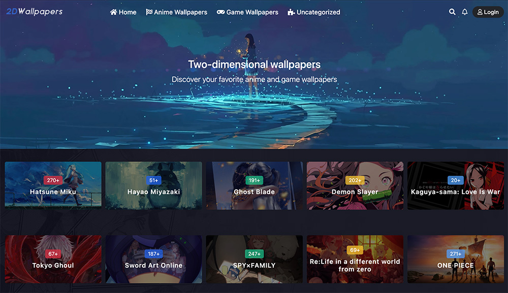 2DWallpapers官网：二次元动漫与游戏的高清壁纸免费下载平台