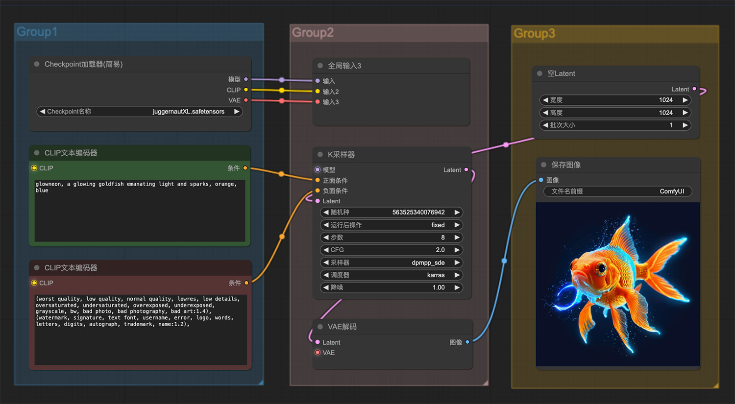 一条闪闪发光的金鱼ComfyUI工作流