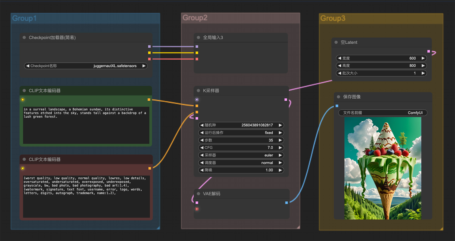 一个冰淇淋ComfyUI工作流