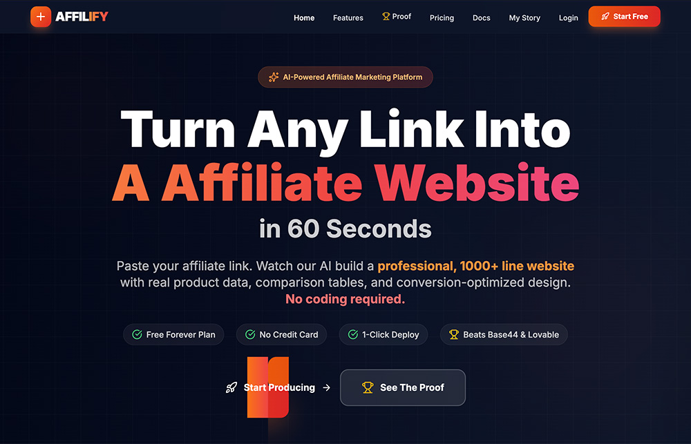 AFFILIFY｜AI驱动联盟营销智能建站平台