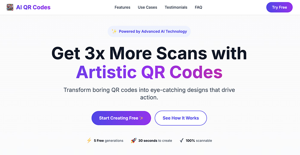 AI QR CODES官网插图