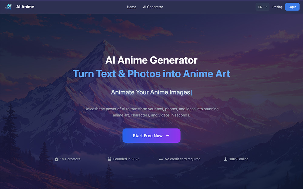 AI Anime Generator官网插图