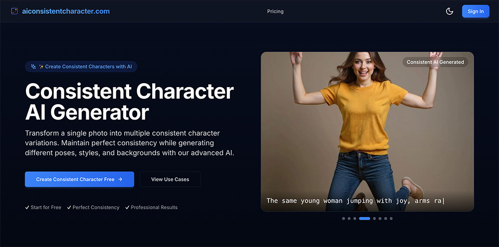AI Consistent Character Generator官网插图