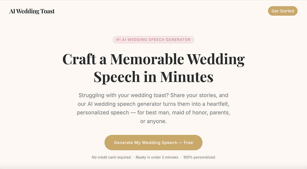 AI Wedding Toast官网插图