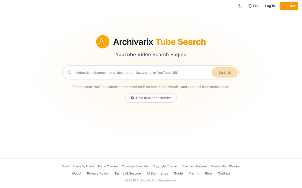Archivarix Tube Search官网插图