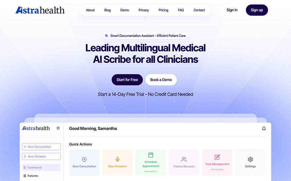 Astra Health AI官网插图