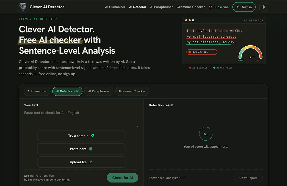 Clever AI Humanizer官网插图