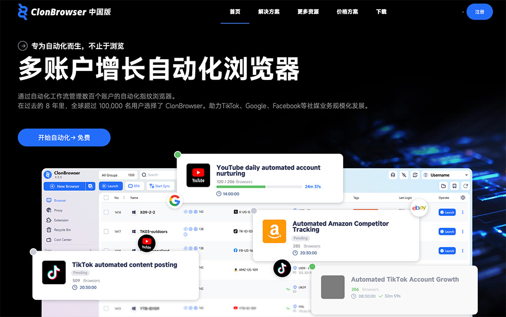 ClonBrowser官网：专业级反检测指纹浏览器