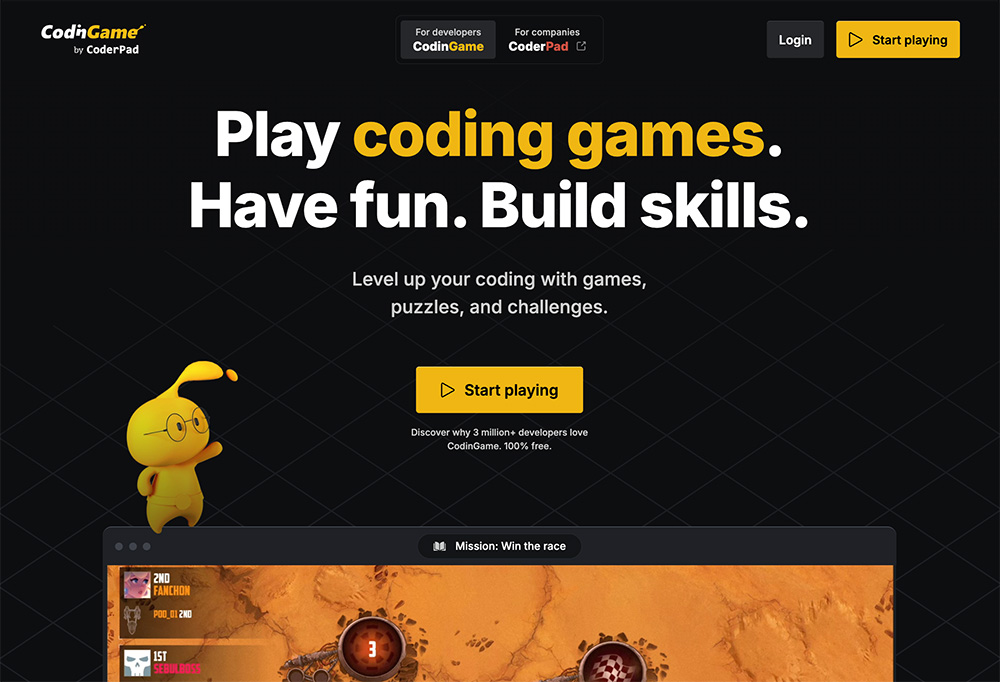 CodinGame官网：一款游戏化编程能力提升平台