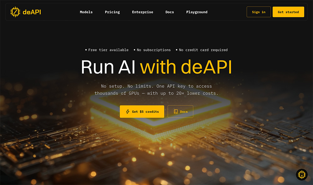 deAPI — 统一开源AI模型API服务平台