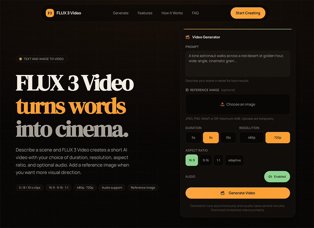 FLUX 3 Video官网插图