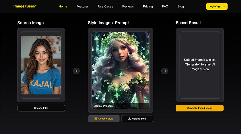 ImageFusion AI：一款先进AI技术的图像融合工具，能够快速无缝地合并多张图片