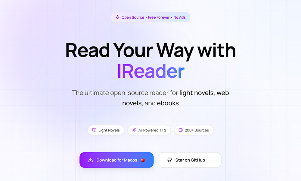 IReader官网：一款免费开源的跨平台小说阅读器