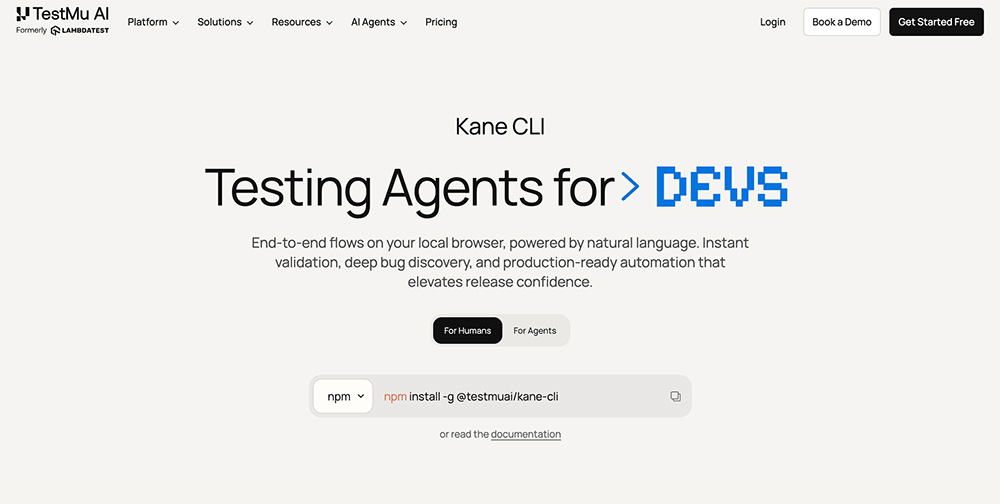 Kane CLI By TestMu AI