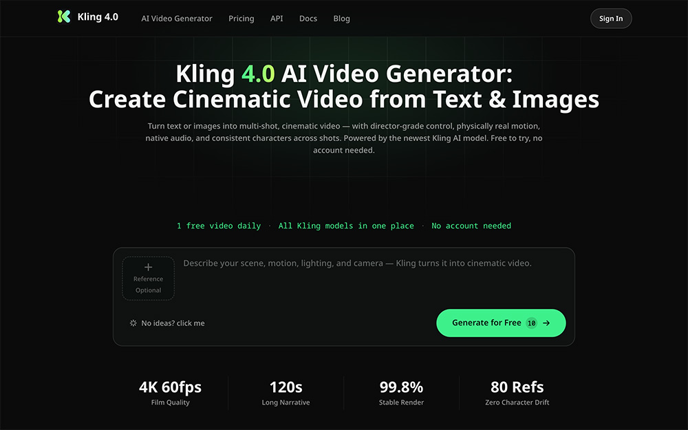 Kling 4.0 AI Video Generator官网插图