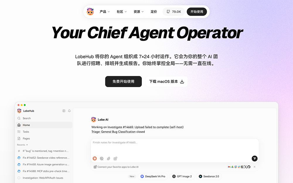 LobeHub｜定位首席智能体运营官一体化AI智能体平台