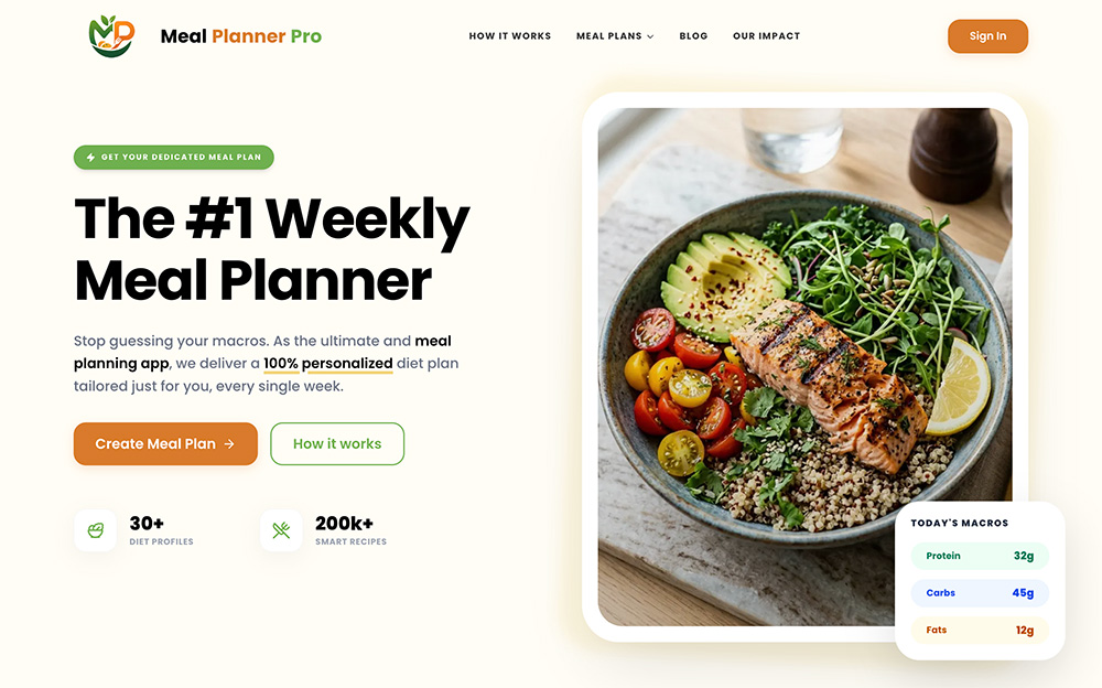 Meal Planner Pro智能膳食规划工具