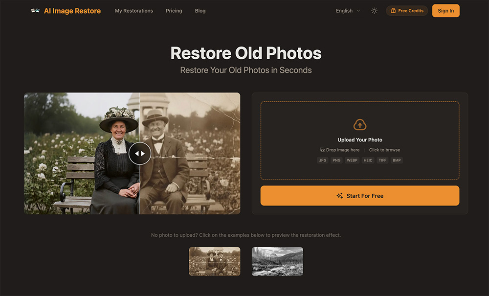 PhotoRestore.ai — AI老照片修复在线工具