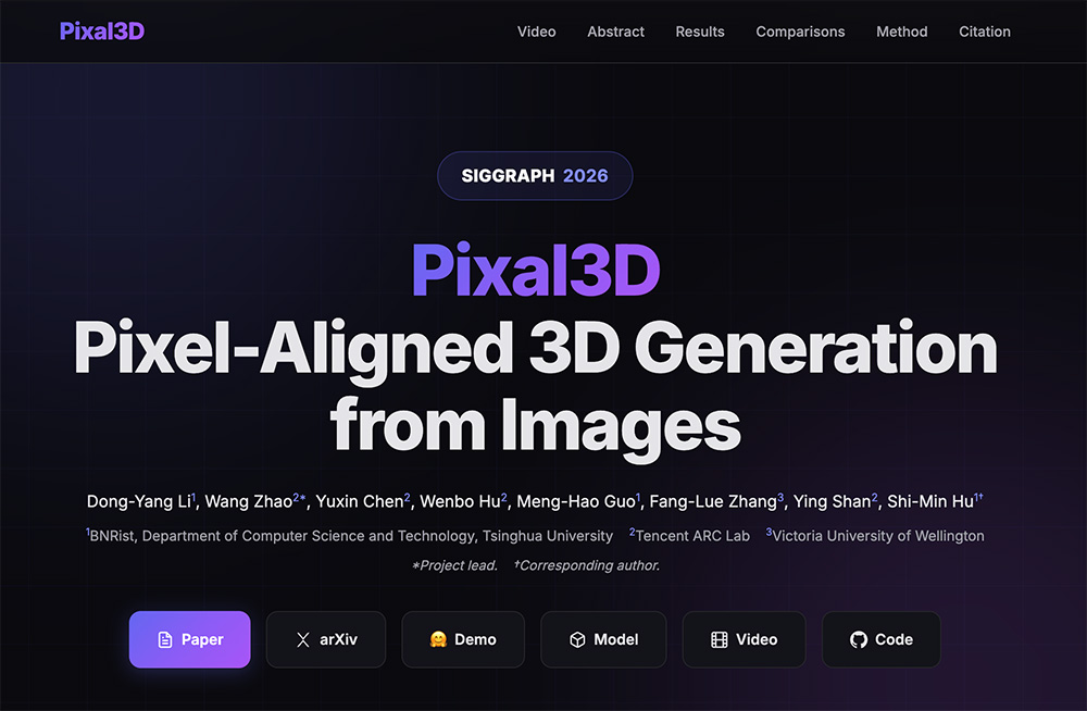 Pixal3D – 腾讯ARC实验室、清华等联合研发的单图像高精度3D成项目