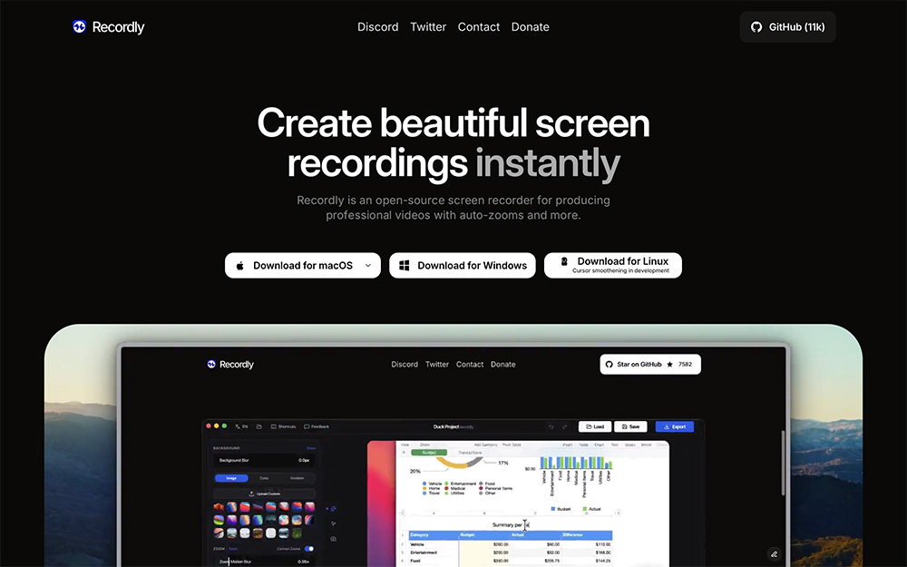 Recordly：一款免费开源的全能录屏剪辑工具