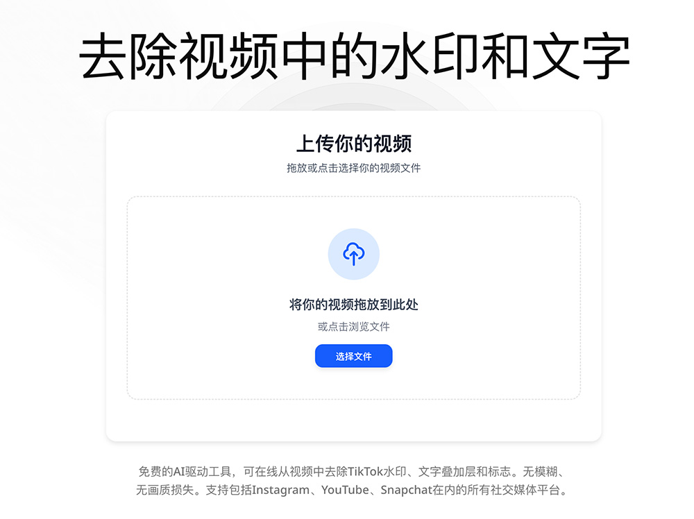 Remover.video官网：AI智能视频去水印&去文字工具