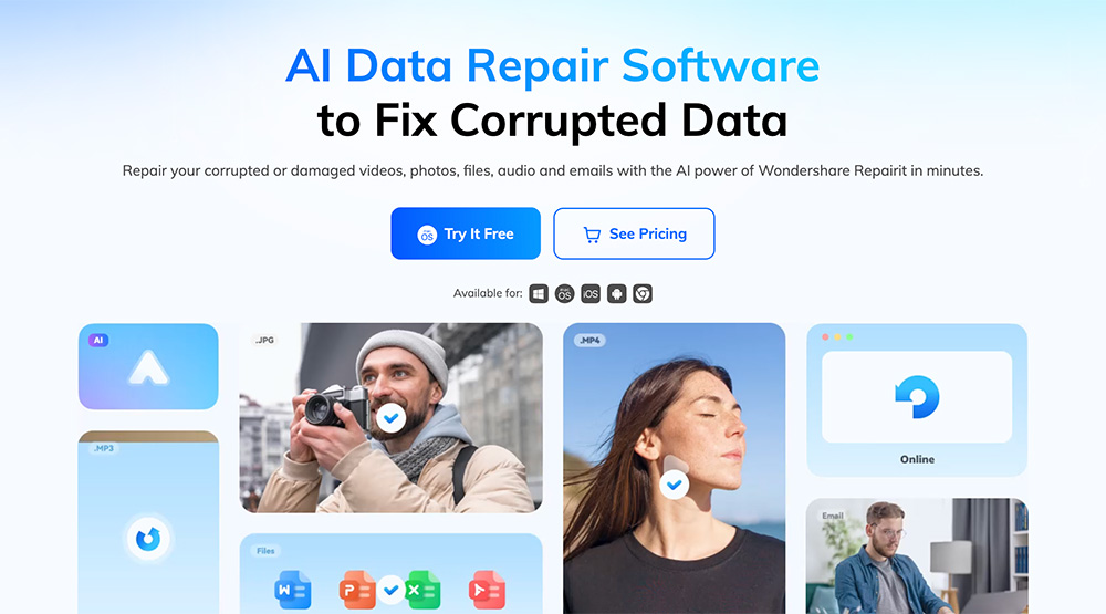Wondershare Repairit：跨平台一站式AI数据修复工具