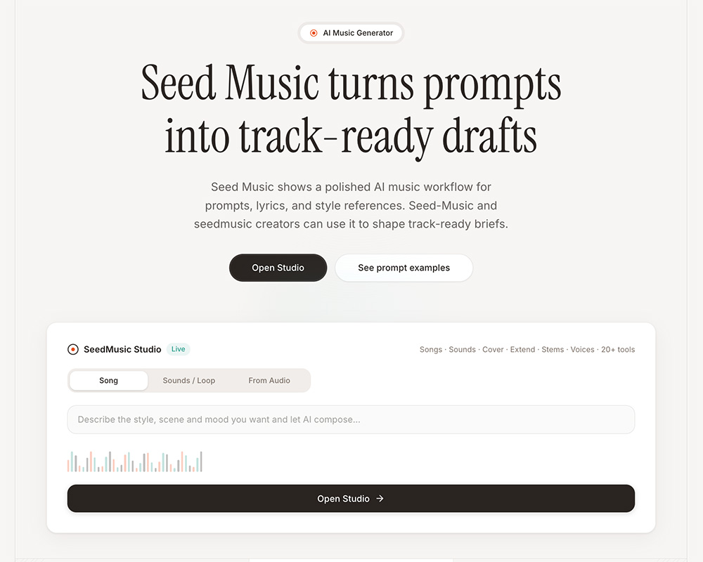 Seed Music官网：AI音乐创作前期规划工作台