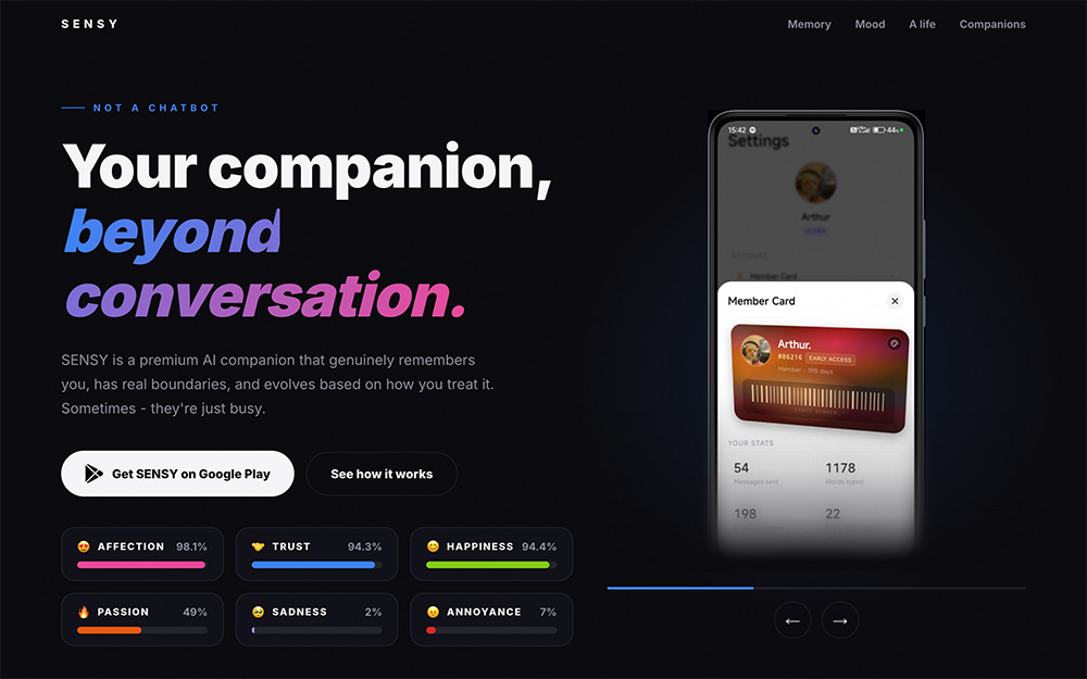 SENSY AI‑Real AI Companion官网插图