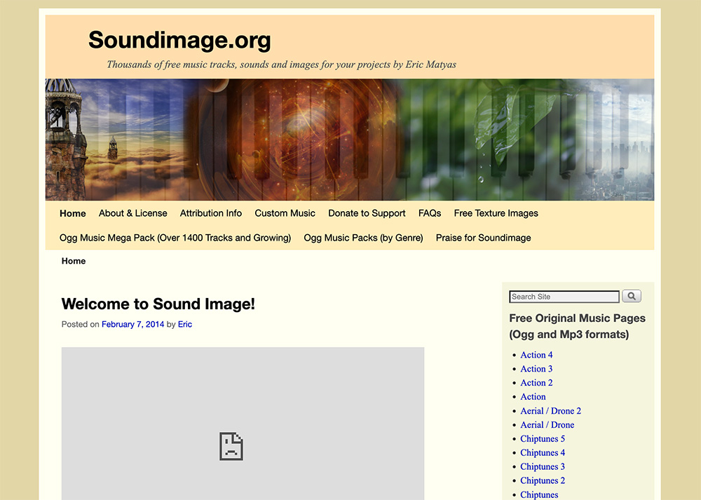 SoundImage:提供免费可商用的音乐、纹理图片下载