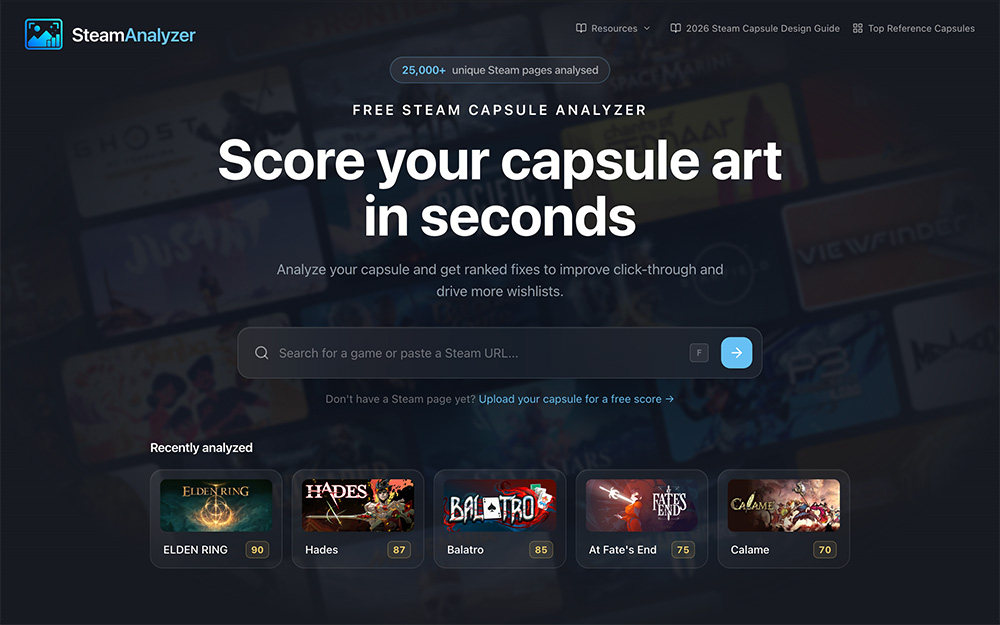 Steam Capsule Analyzer｜Steam商店主图智能评测工具