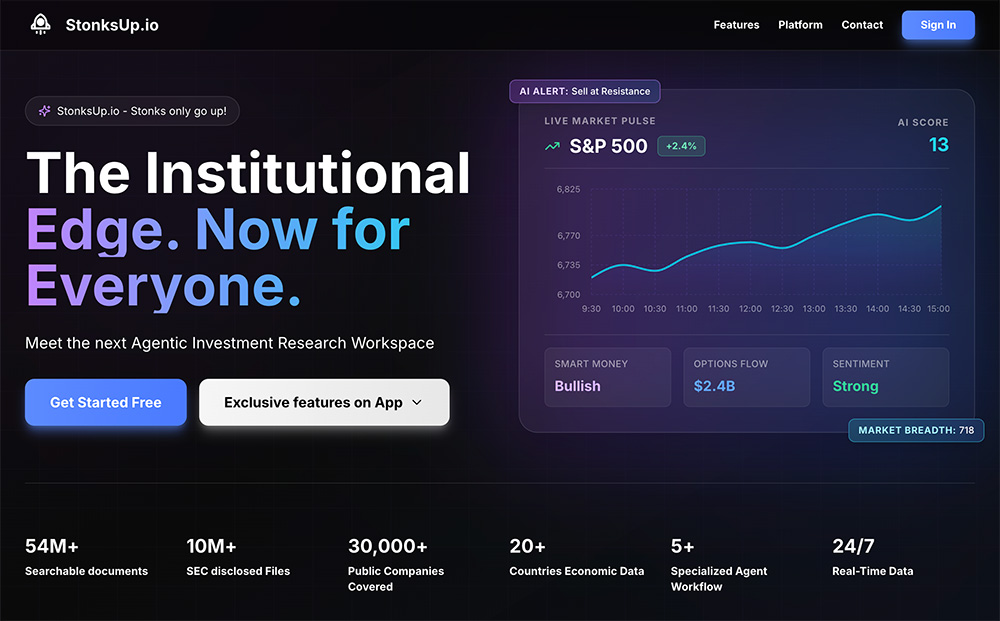 StonksUp：个人投资者专属AI智能投研工作台
