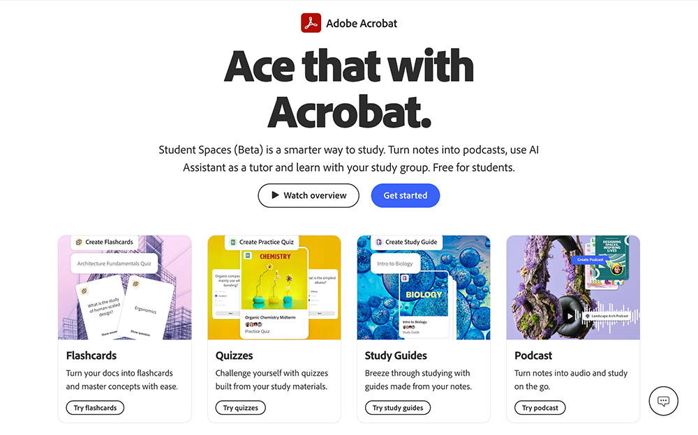Acrobat Student Spaces官网