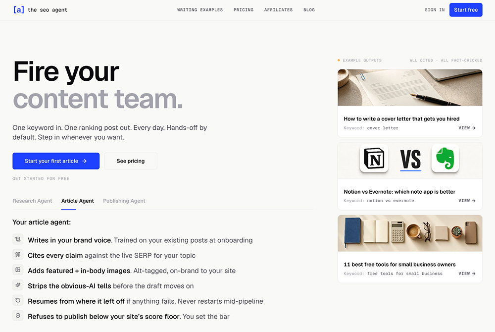 The SEO Agent - 全流程自动化AI SEO工具