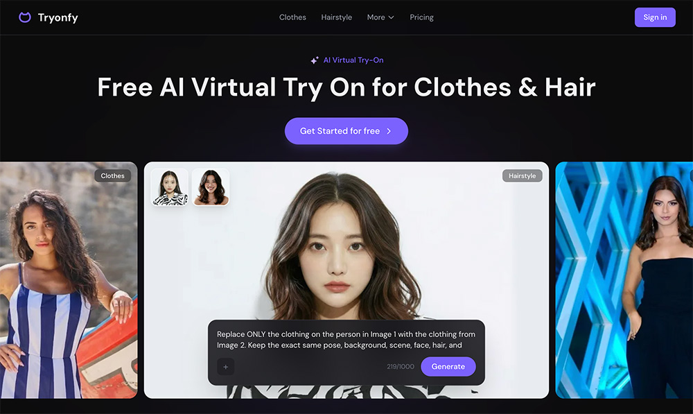 TryOnfy官网：AI虚拟试穿与造型预览平台