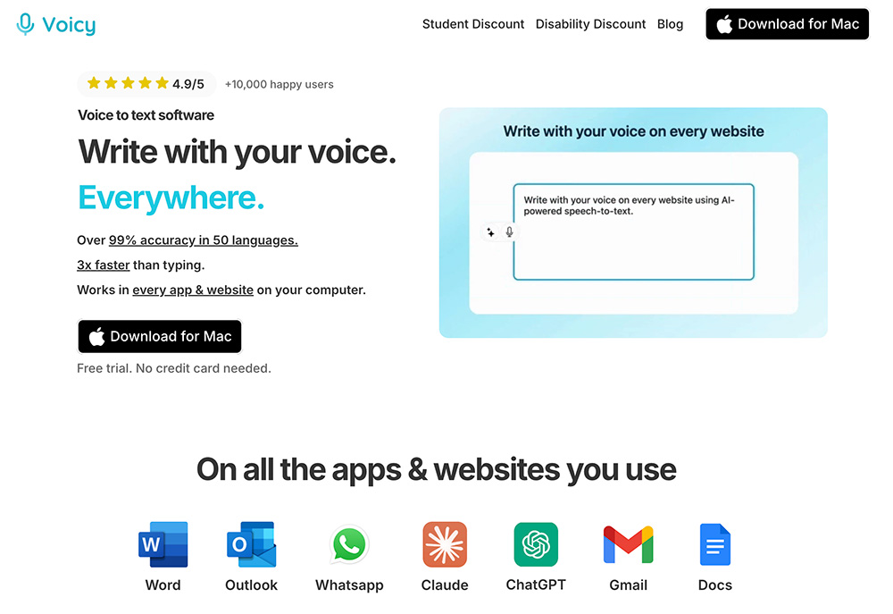 Voicy‑AI Speech to Text App官网插图