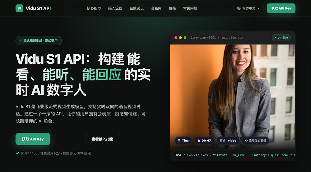 Vidu S1 API官网插图