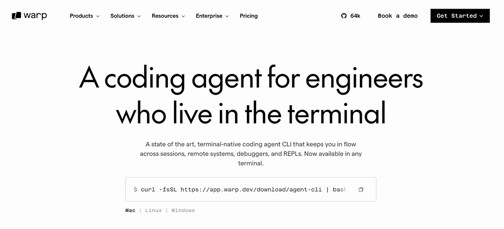 Warp Agent CLI官网插图