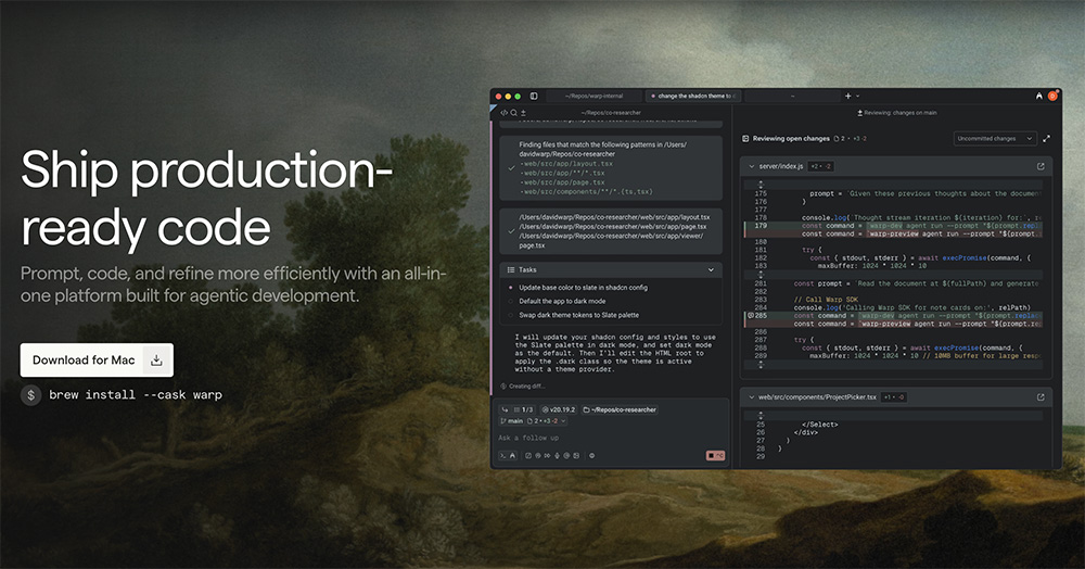 Warp Code官网：Warp团队推出的新一代AI编程工具