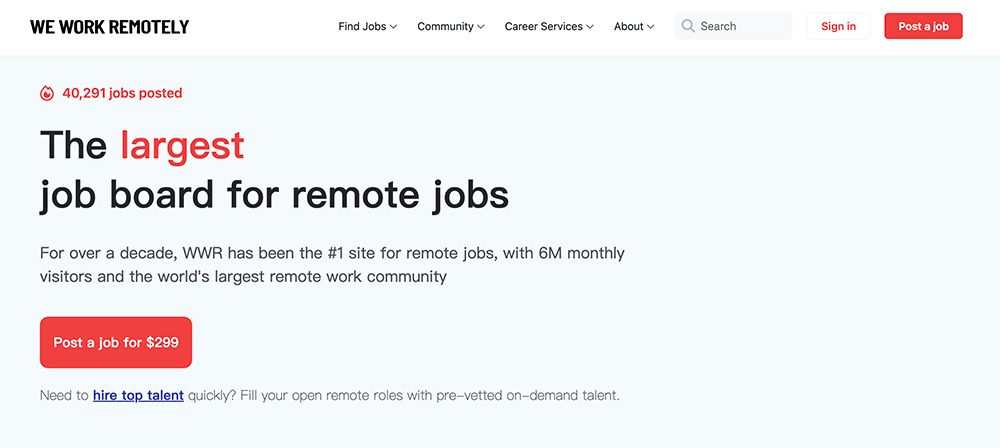 WeWorkRemotely官网
