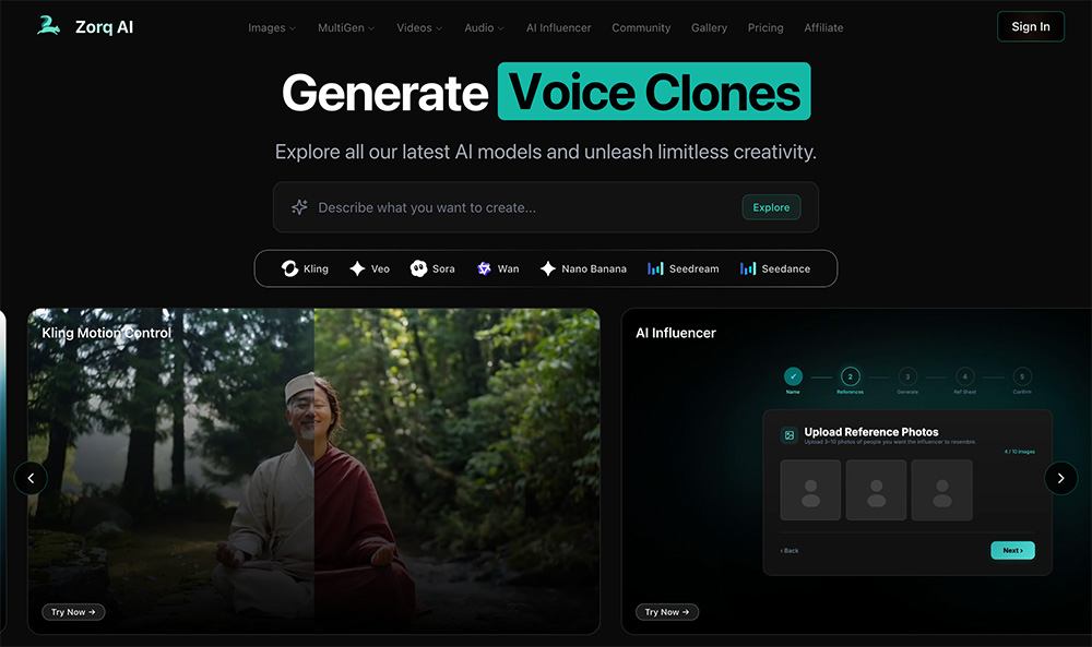 Zorq AI官网：一款多模型聚合型AI创意生成平台